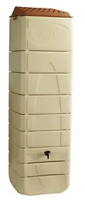 Récupérateur d'eau de pluie 650L Belli coloris beige L.60 x l.60 x H.200 cm