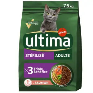 ULTIMA Croquettes au saumon pour chat stérilisé 7,5kg