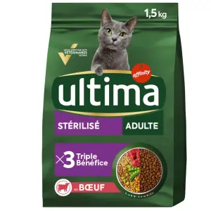 ULTIMA Croquettes au bœuf pour chat stérilisé 1,5kg