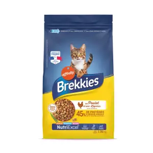 BREKKIES Croquettes au poulet et aux légumes pour chat adulte 1,35kg