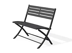 Banc de jardin pliant Marius aluminium noir l.95 cm City Garden