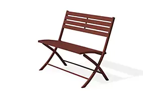 Banc de jardin pliant Marius aluminium rouge carmin l.95 cm City Garden