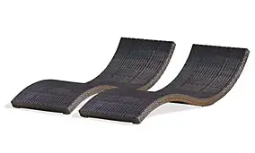Bain de soleil Cancun résine tressée chocolat L.190 cm DCB Garden (lot de 2)