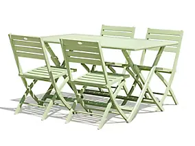Ensemble table et 4 chaises de jardin Marius aluminium vert lagune City Garden