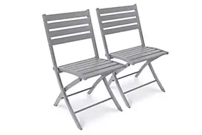 Chaise de jardin pliante Marius aluminium gris H.82 cm City Garden (lot de 2)