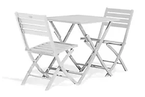 Ensemble table et 2 chaises de jardin Marius aluminium gris City Garden