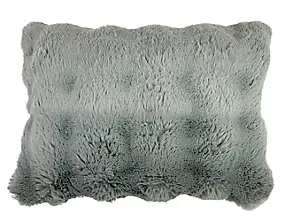 Housse de coussin en fausse fourrure gris 30 x 50cm