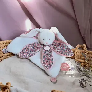 Doudou plat pétale Lapin Boh'aime (27 cm)