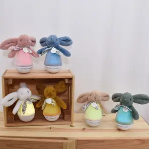 Veilleuse musicale culbuto vert sauge Lapin Doudou (24 cm)