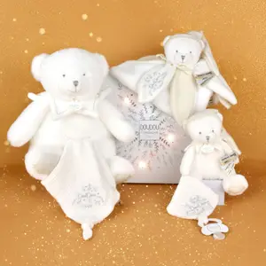 Peluche attache-sucette Ours Pantin Argent (20 cm)