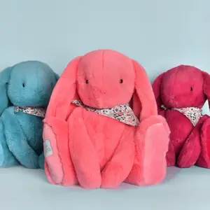 Peluche Lapin Fleurette Corail (50 cm)