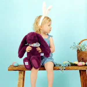 Peluche Lapin Fleurette Prune (35 cm)