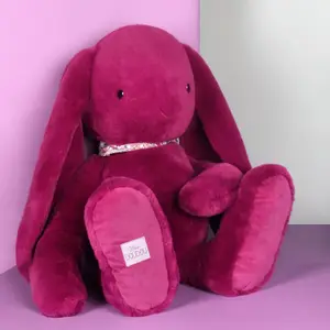 Peluche géante lapin Fleurette Prune (70 cm)