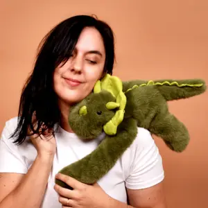 Peluche dinosaure vert lesté Podcoll (40 cm)