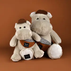 Peluche Hippopotame Hello Brook beige (38 cm)