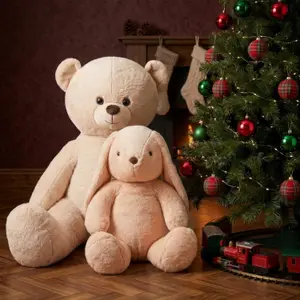 Peluche ours Bellydou miel velours (130 cm)