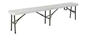 Banc jardin pliant 3 places L.180 x l.27.5 x H.43 cm, métal et plastique, léger, résistant, facile à ranger