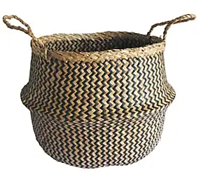 Panier de rangement oval noir et naturel Equipstore Création