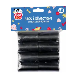 TRUF' & CO Lot de sacs à crottes noir 8 pièces