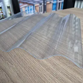 Plaque polycarbonate petite ondulation l. 0.90 x L. 2 m, ép.8mm, 0.8KG/M2 transparent (lot de 5pcs)