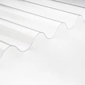 Plaque polycarbonate grande onde l. 0.92 x L. 2.5 m, ép. 1 mm transparent (lot de 5pcs)