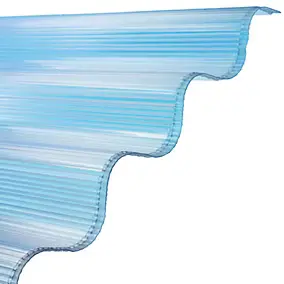 Plaque polycarbonate grande onde alvéolaire l. 0.92 x L. 3.05 m, ép. 6 mm, 2KG/M2 transparent (lot de 5pcs )