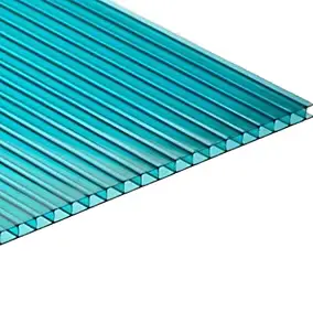 Plaque polycarbonate alvéolaire l.0.5 x L.1.05m, ép.4 mm, 0.8KG/M2 2 parois Transparent 5pcs