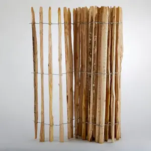 Clôture ganivelle espacement 8 cm bois naturel brut 1,2 x 5 m