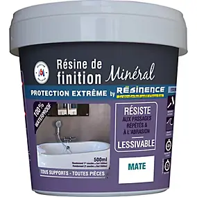 Résine de finition zone humide Résinence béton minéral mat 0,5L
