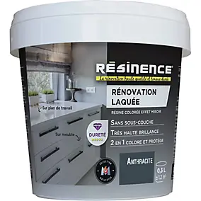 Résine multisupports Résinence Rénovation Laquée Color satin gris anthracite 500ml