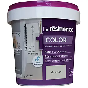 Résine colorée de rénovation multisupports Résinence Color gris pur 250ml