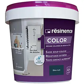 Résine colorée de rénovation multisupports Résinence Color bleu nuit 500ml