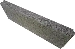 Bordure en béton lisse - Gris - L. 50 x l. 20 x Ép. 5 cm