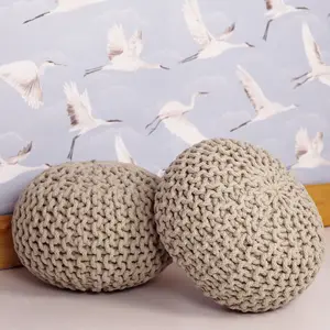 Pouf enfant tricoté Lili lin (30 x 20 cm)