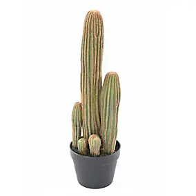 Cactus finger X artificiel h.60cm avec pot décoratif