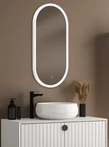 Miroir LED Oblong blanc "Chicago" L. 40 x H. 80 cm