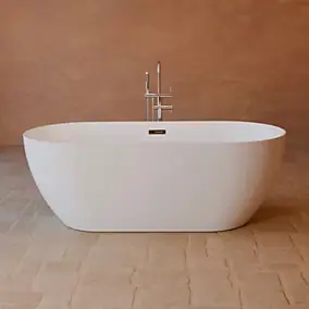 Baignoire îlot ovale 170 x 80 cm acrylique blanc, Spalina Komodo