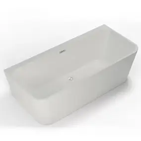Baignoire semi-îlot murale Mint 160, blanc, 160x75 cm, by Spalina