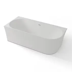 Baignoire semi-îlot murale d'angle gauche L.160 x l.76 cm blanc Spalina Cosmic
