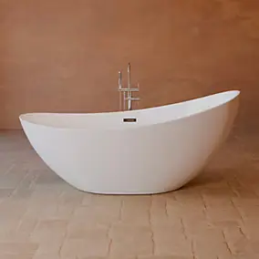 Baignoire îlot ovale L.150 x l.80 cm blanc Spalina Loona