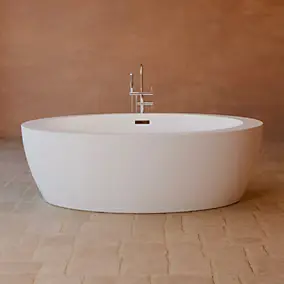 Baignoire îlot ovale L.180 x l.95 cm blanc Spalina Pearl