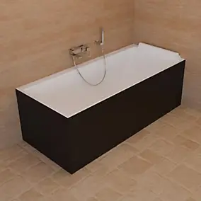 Baignoire semi-îlot murale d'angle droit L.170 x l.76 cm noir mat Spalina Quantum