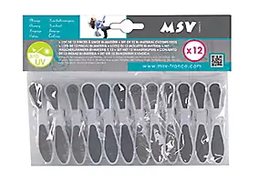 Pince à linge bi-matière MSV gris vendue par 12 pièces