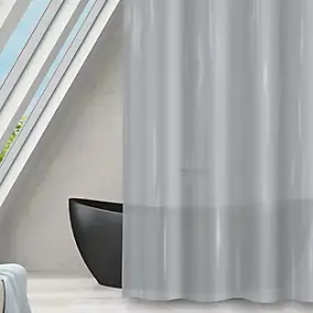 Rideau de douche L.180 x H.180 cm gris clair en polyéthylène vinyle acétate Msv Romana