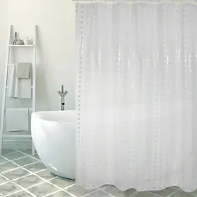 Rideau de douche L.180 x H.200 cm blanc en PVC Msv Bristol