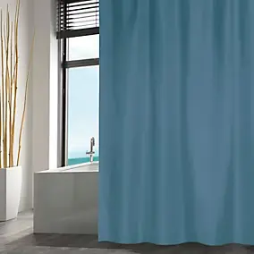 Rideau de douche L.200 x H.180 cm bleu foncé en polyester Msv