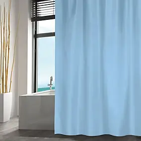 Rideau de douche L.180 x H.200 cm bleu ciel en polyester Msv