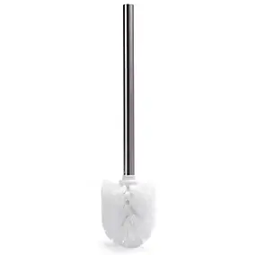 Brosse WC en polypropylène blanc et manche inox Ø8 x H.35 cm, MSV