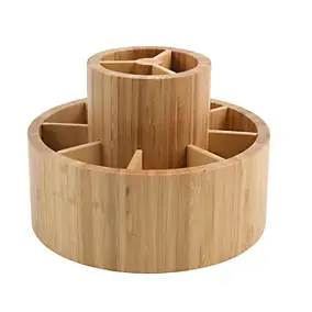 Organisateur de salle de bains rotatif en bambou 20 x 15,3 cm MSV Isalys