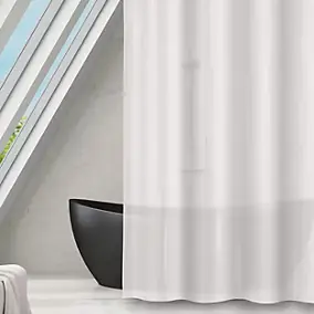 Rideau de douche L.180 x H.200 cm blanc en polyéthylène vinyle acétate Msv Romana